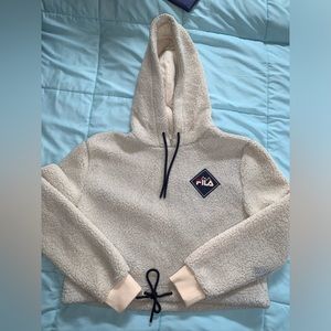 Fila fleece hoodie crop top